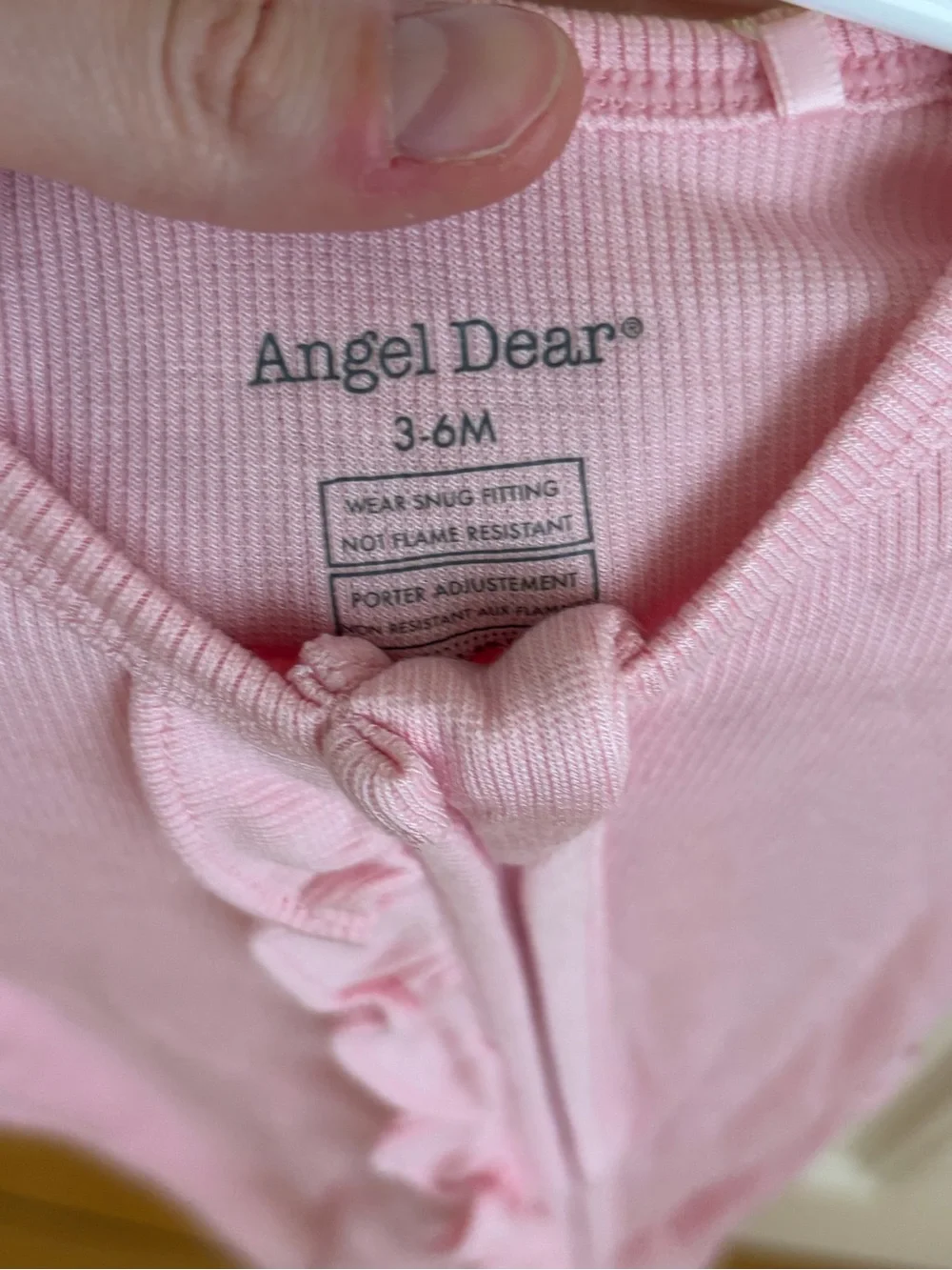 NWT Angel Dear Modal Rib Baby Pink Ruffle Footed One-Piece Pajama